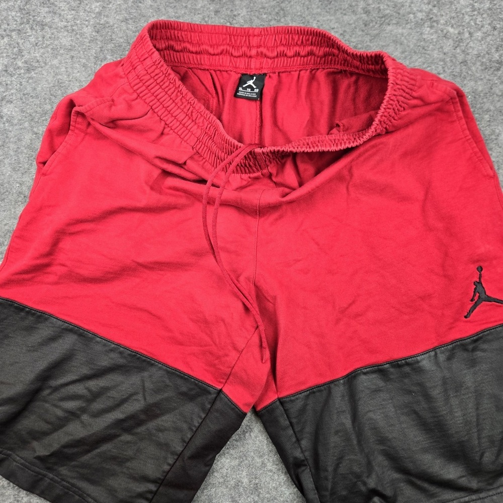 Air Jordan Men's XL Shorts Red Black Spell Out Athletic Basketball Hoop Shorts - Picture 4 of 12
